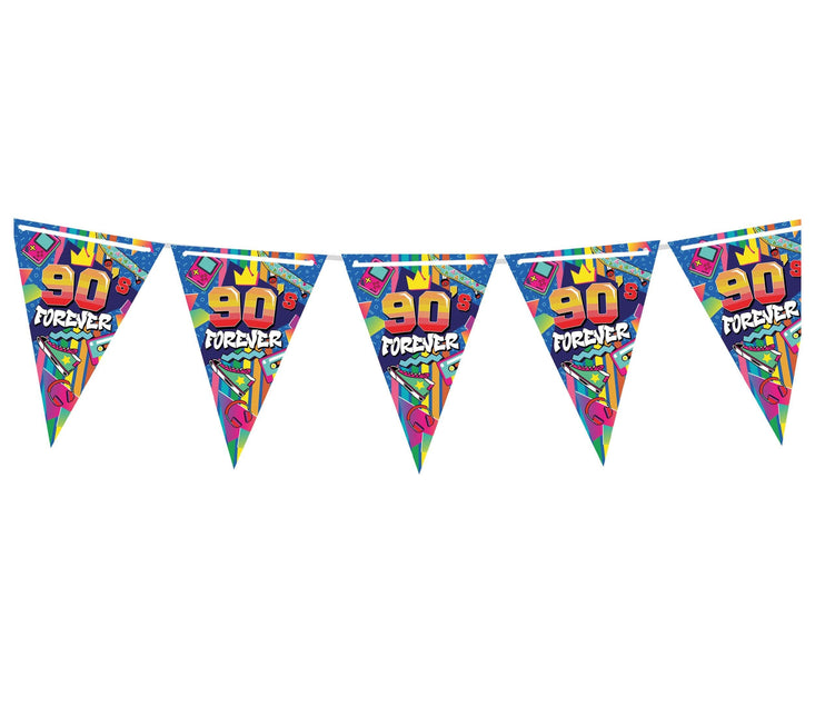 90'er-guirlande i farver 3m