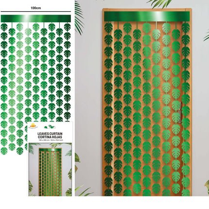 Hawaii dørforhæng Grønne palmeblade 2m