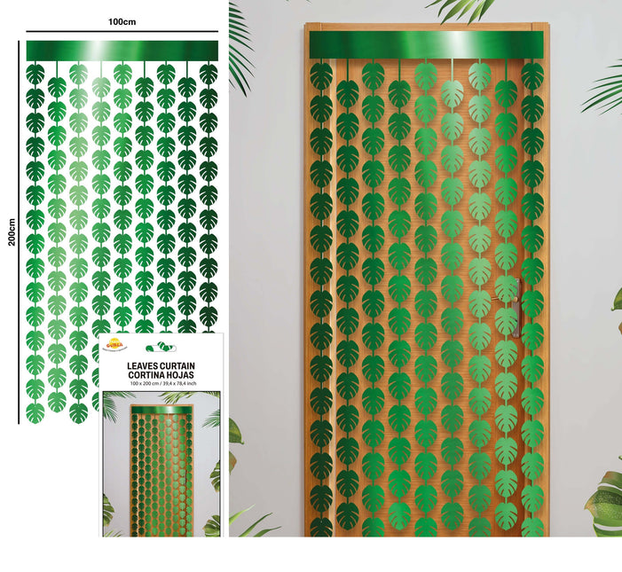 Hawaii dørforhæng Grønne palmeblade 2m