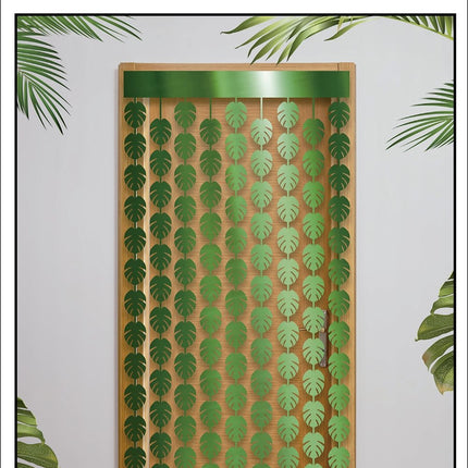 Hawaii dørforhæng Grønne palmeblade 2m
