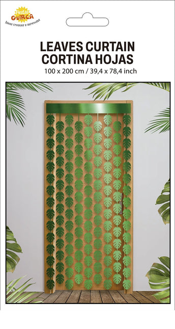 Hawaii dørforhæng Grønne palmeblade 2m