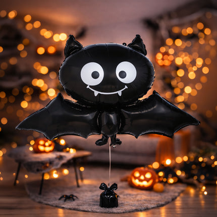 Halloween-heliumballon med flagermus, tom, 75 cm