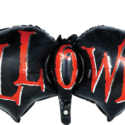 Halloween-folieballon med flagermus, tom, 1 m