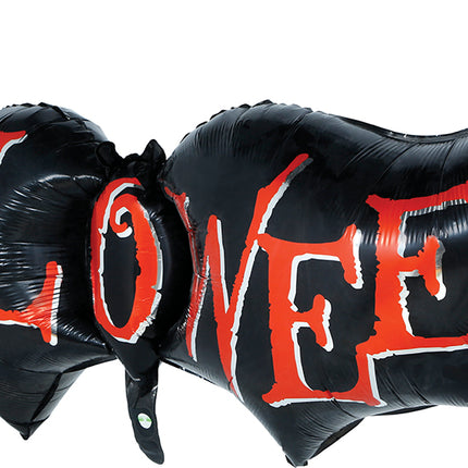 Halloween-folieballon med flagermus, tom, 1 m
