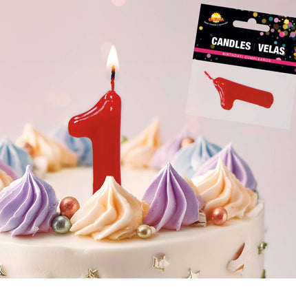 Rødt stearinlys 1 år 5,5 cm