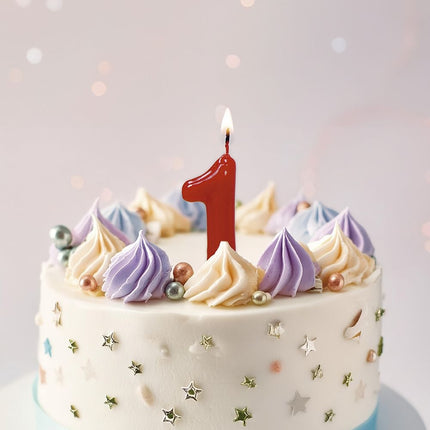 Rødt stearinlys 1 år 5,5 cm