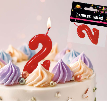 Rødt stearinlys 2 år 5,5 cm