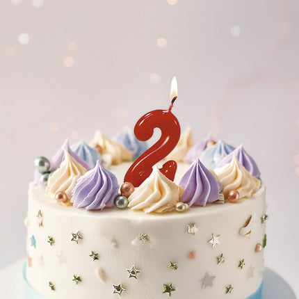 Rødt stearinlys 2 år 5,5 cm