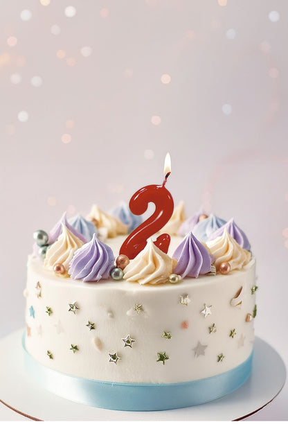 Rødt stearinlys 2 år 5,5 cm