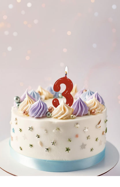 Rødt stearinlys 3 år 5,5 cm