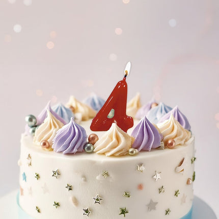 Rødt stearinlys 4 år 5,5 cm