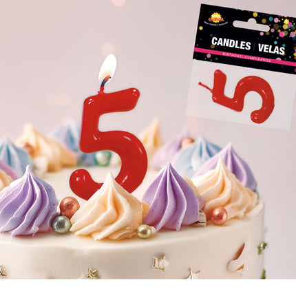 Rødt stearinlys 5 år 5,5 cm