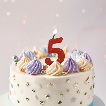 Rødt stearinlys 5 år 5,5 cm