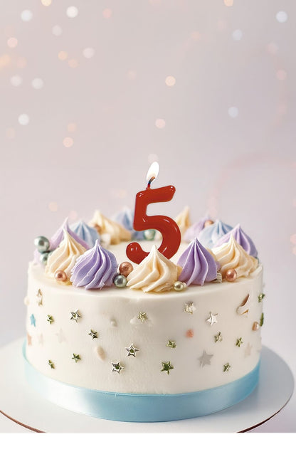 Rødt stearinlys 5 år 5,5 cm