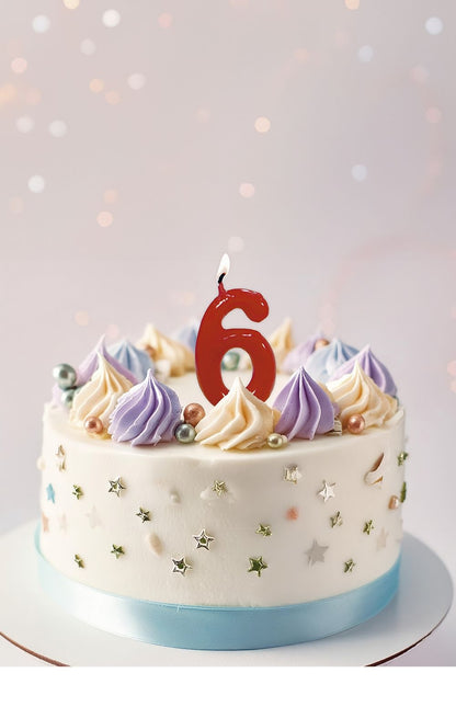 Rødt stearinlys 6 år 5,5 cm