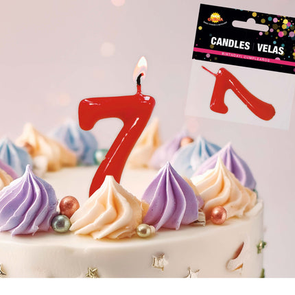 Rødt stearinlys 7 år 5,5 cm