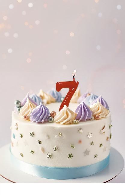 Rødt stearinlys 7 år 5,5 cm