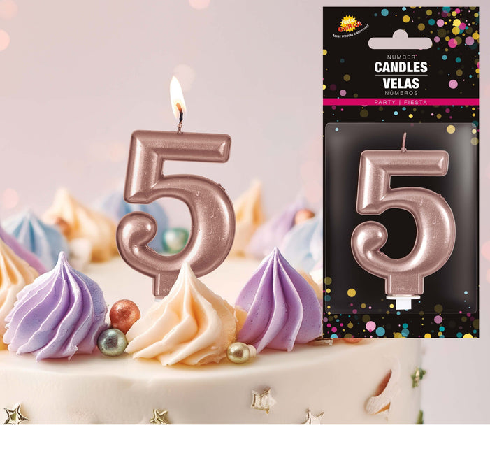 Lys i rosaguld 5 år 8 cm