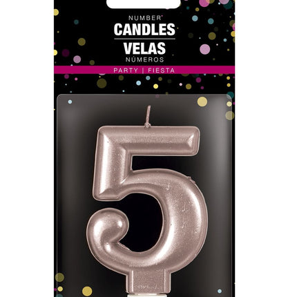 Lys i rosaguld 5 år 8 cm