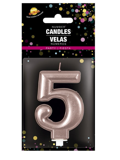 Lys i rosaguld 5 år 8 cm