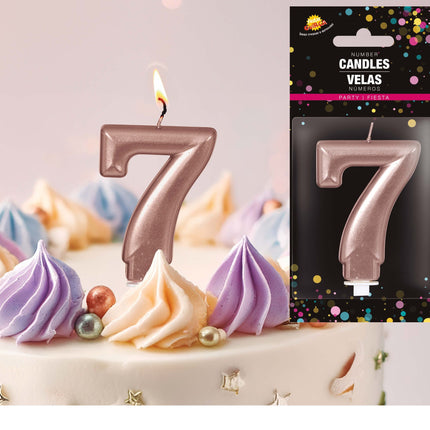 Lys i rosaguld 7 år 8 cm