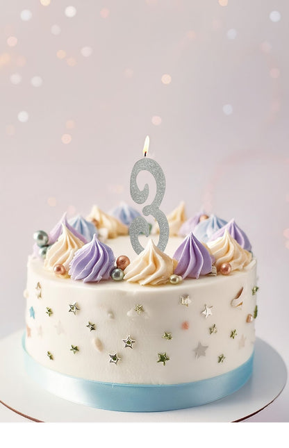 Sølvlys 3 år Glitter 12,5 cm