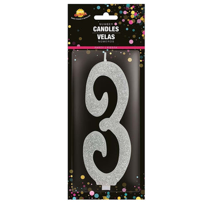 Sølvlys 3 år Glitter 12,5 cm