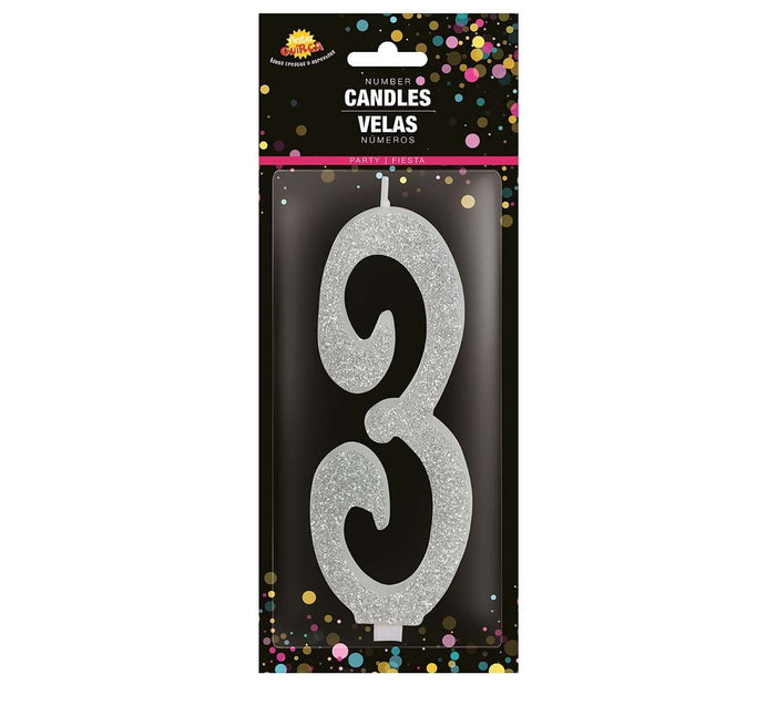 Sølvlys 3 år Glitter 12,5 cm