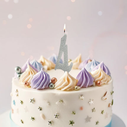 Sølvlys 4 år Glitter 12,5 cm