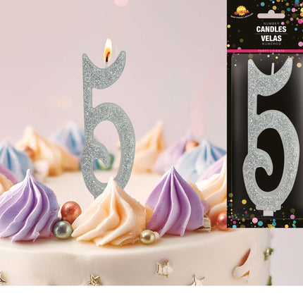 Sølvlys 5 år Glitter 12,5 cm