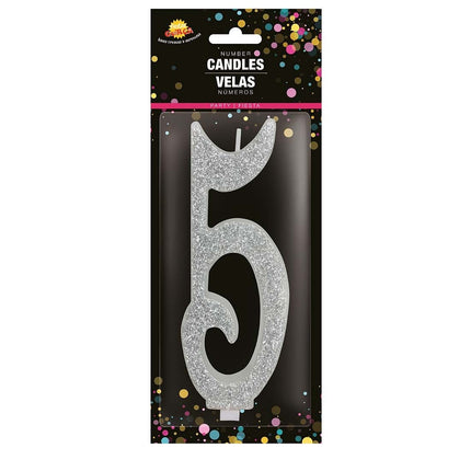 Sølvlys 5 år Glitter 12,5 cm