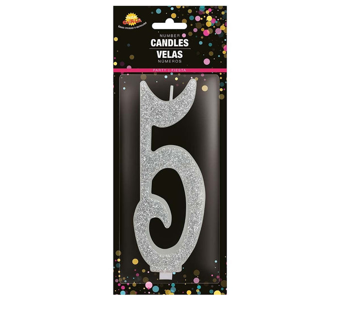 Sølvlys 5 år Glitter 12,5 cm