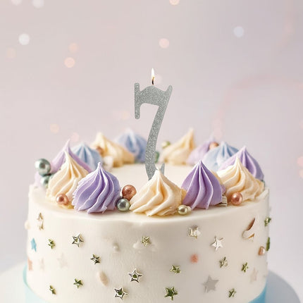 Sølvlys 7 år Glitter 12,5 cm