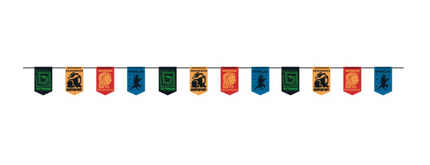 Harry Potter-flagguirlande med Hogwarts-motiv, 3,6 m