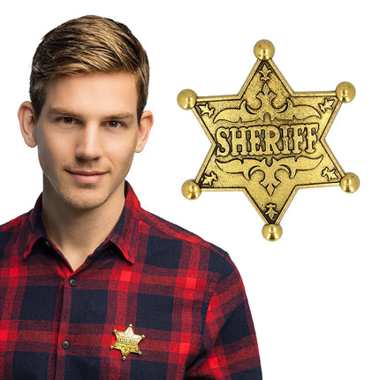 »Sheriff«-badge i guldmetal