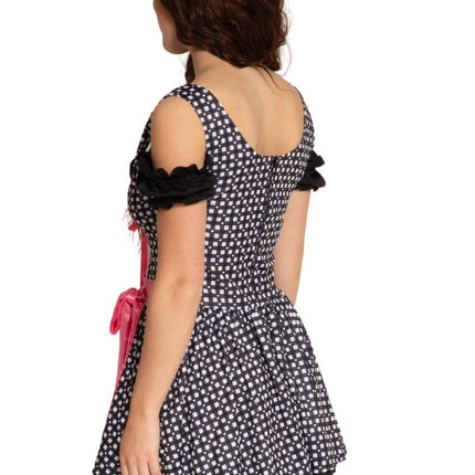 Sort og hvid dirndl-kjole til Oktoberfest – Olivia