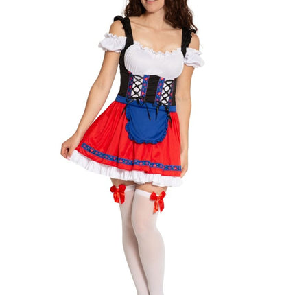 Rød dirndl-kjole til Oktoberfest, Anna