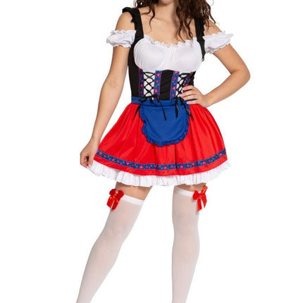 Rød dirndl-kjole til Oktoberfest, Anna
