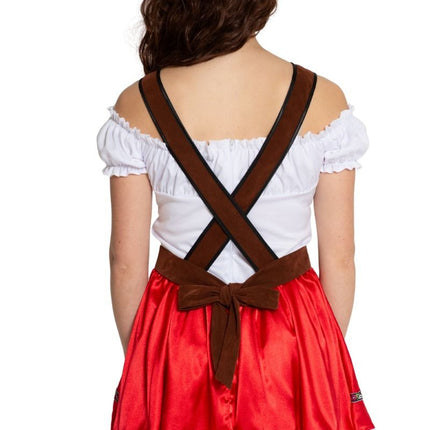 Rød dirndl-kjole til Oktoberfest, Fay