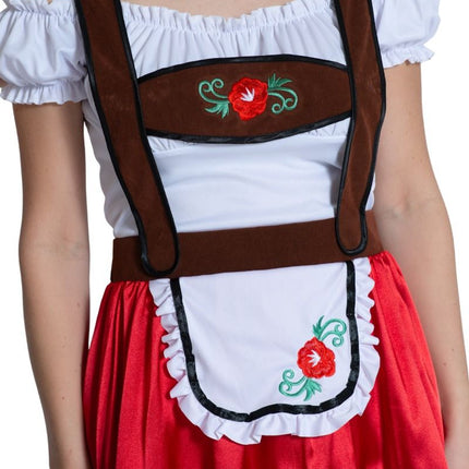 Rød dirndl-kjole til Oktoberfest, Fay