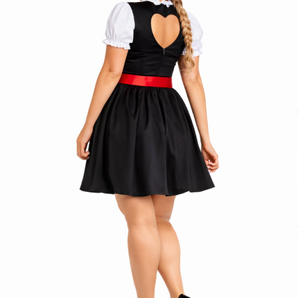 Rød dirndl-kjole til Oktoberfest – Rosalie
