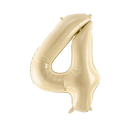 4 Jaar Cijfer Ballon Beige Leeg 72cm van Partydeco koop je bij Partywinkel