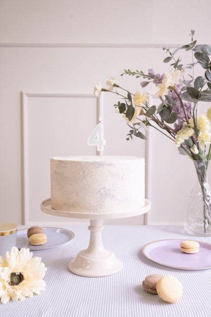 4 Jaar Kaars Lichtgroen 10cm van Partydeco koop je bij Partywinkel