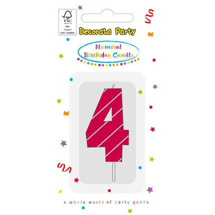 4 Jaar Kaars Roze van Procos koop je bij Partywinkel