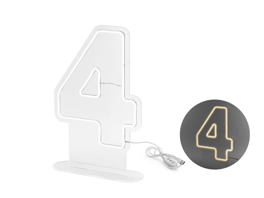 4 Licht Cijfer Wit 50cm van Partydeco koop je bij Partywinkel