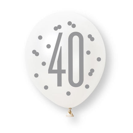 40 Jaar Ballonnen 30cm 6st van Unique koop je bij Partywinkel