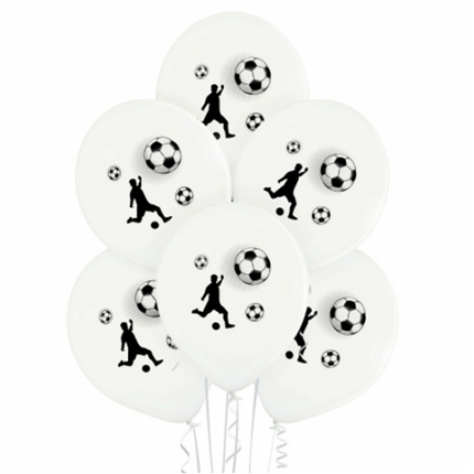 Fodboldballoner, hvide, 30 cm, 10 stk.