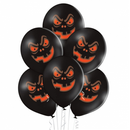 Halloween-balloner, sort græskar, 30 cm, 10 stk.