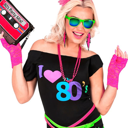 HANDSKER MED NEONPINK BLONDER