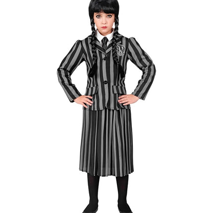 Wednesday Adams pige kostume barn